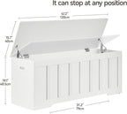 47.2" Storage Chest Extra Large,Storage Trunk with 2 Safety Hinges,Wooden Storage Bench,Shoe Bench,47.2x15.7x19.1 Inch,Easy Assembly,Storage Bench for Bedroom,Living Room,entryway(White).