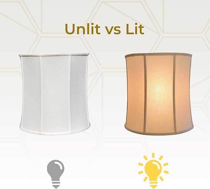 Royal Designs, Inc. BSO-719-16LNEG-2 Drum Basic Lamp Shade, 15 x 16 x 16, Linen Eggshell, 2-Pack