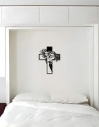 Black Jesus Crosses Wall Decor Christian Gifts for Women Suitable For Christmas Religious Home Living Room Meaningful Religious Gift for Mom, Grandma, Friends & Believers 9.84 * 12.59inch