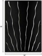 SIGNLEADER Metal Wall Art Decor Zebra Stripe Minimalist Modern Abstract Wall Sculpture Hangings Home Decoration for Living Room, Bedroom, Bathroom, Kitchen, Outdoor - 18" Black