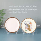 Artliving 7 Inch Clear Plastic Easels or Stand/Plate Holders to Display Pictures or Other Items at Weddings, Home Decoration, Birthdays, Tables (12 Pack)