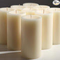 Set of 12 Ivory Pillar Candles - 2.8x6 inch Hand-Poured Large Pillar Candle | 75 Hours Burn Time | Unscented Candles | Dripless and Smokeless | Perfect for Wedding, Parties, Spas, Home Decor