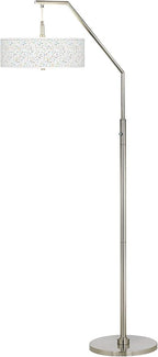 Colored Terrazzo Giclee Print Shade Arc Floor Lamp