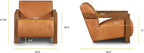 Poly & BARK Giza Lounge Chair in Full-Grain Pure-Aniline Italian Tanned Leather in Cognac Tan Leather