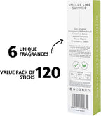 Folkulture Incense Sticks (120 Sticks) | Set of 6 Smell Like Summer Incense for Gifts, Aromatherapy | No Charcoal,Organic,Non Toxic,45 Mins Burn Time Sea Breeze, Lemon Summer Scents Insence-Sticks