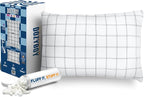 Fluff and Stuff Comfort Pillow | Queen Size Memory Foam Pillows, Chiropractor Designed and Approved 2-in-1 Back Support and Bed Pillows | Fully Adjustable Pillow (Checker, Queen (Pack of 1))