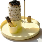 Multifunction Incense Holder, Sage Burner Holder, Palo Santo Holder Burner, 5.47" Ash Catch Tray, Smudge Stick Holder with Handle for Incense Sticks Incense Cone Candle, Yoga Meditation and Room Decor