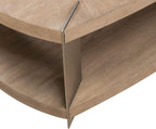 Liberty Furniture Harlow Living Room Oval Cocktail Table - Sandstone & Satin Nickel