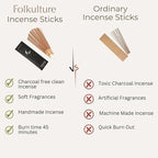 Folkulture Incense Sticks (75 Sticks) |8" Premium Sage & Lavender Incense Sticks for Meditation, Aromatherapy, Cleansing, Focus | No Charcoal,Organic, Non Toxic, 45 Mins, Long Burning Insence-Sticks