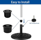 12Pcs Umbrella Base Stand Hole Ring Plug Cover and Cap Patio Umbrella Stand Replacement Parts Umbrella Stand Base Stabilizer Sleeve with M8 Thread Replacement Hand Knob Threaded