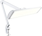 Neatfi LED Desk Lamp, 3,500 Lumens, 3 Light Modes, Dimmable, 45W, 26” Wide Shade, 540 SMD LEDs, Eye-Caring Task Lamp for Reading, Crafting, Workbench, Office (CCT with Clamp, White)