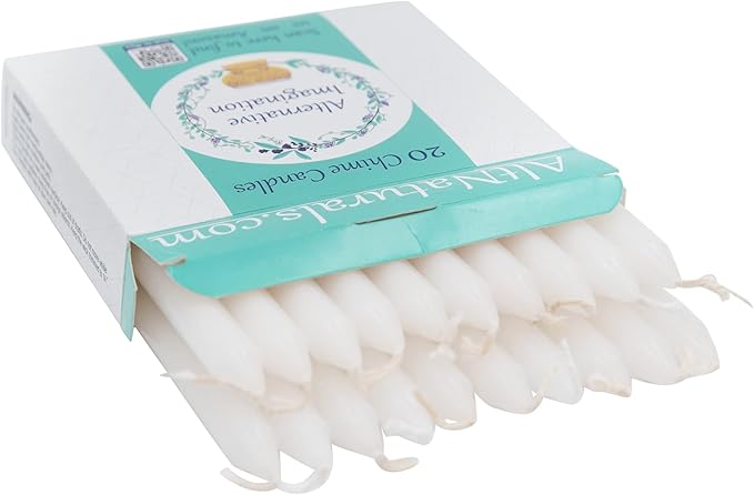 Alternative Imagination White Chime Candles - 20 Pack of Unscented 4 Inch Mini Taper Candles - Dripless Long Burning Ritual Candles for Meditation, Spell Work, Cleansing, Peace & Home Decor