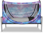 Privacy Pop up Eclipse Bed Tent Bed Drapes (Unicorn Galaxy, Queen)