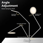 LED Desk Lamp for Home Office, Eye-Caring Modern Desk Light, 3 Color Temperature 10 Brightness Computer Light, Dimmable Desk Light with Memory & Timer Func, Metal Swing Arm Table Lamp (White)