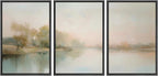 MUDECOR Framed Wall Art Print Set Soft Pastel Landscape Serene Waters and Reflections Illustrations Modern Art Boho Decorative Colorful Chic for Living Room, Bedroom, Office - 16"x24"x3 Black