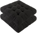 Meditation Floor Cushions Set of 2, Thickened Floor Pillow for Adults, Large Square Pillows Seat Cushion for Tatami Living Room Yoga, Memory Sponge Block Added, 22x22 Inch, Black