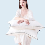 Feather Down Pillows Queen Size Set of 2, Luxury Hotel Collection Bed Pillow 2 Pack, Airyfil™ Powered Fillings & Feathers Pillow，Fluffy Plush for Side Sleepers,Firm, 20x30 in.