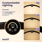 Neatfi Half Moon Light for Nail Desk Lamp, Table Lamp, Multiple Light Modes Desk Lighting for Estheticians, Beauty Eyelash Makeup Tattoo Crafts, Reading, Spa Salon, Nail Tech (with LCD, Black)