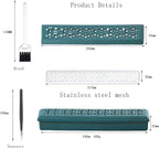 CEREMONY Incense Holder,Ceramic Incense Holder for Sticks with Ash Catcher,Coffin Style Incense Box,Incense Burner for Meditation Yoga Spa Room Decor(Green)