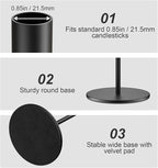 Set of 6 Black Taper Candle Holders Candlestick Holders, Decor Candle Stick Candle Holder for Table or Mantel Centerpiece, Wedding, Dinning, Party Home Decor