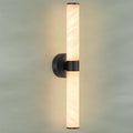 23.8in Alabaster Wall Sconce, Black Sconces with Spanish Marble, Modern Brass Wall Mounted Lamp, Hardwired LED Wall Lighting for Bathroom Bedroom Living Room Staircase Hallway Dining Room