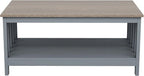ChooChoo Grey Coffee Table, Coffee Table with Shelf for Living Room, 40 Inch
