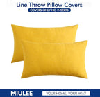 MIULEE Pack of 2 Decorative Outdoor Solid Waterproof Throw Pillow Covers polyester Garden Farmhouse Cushion Cases for Summer Patio Tent Balcony Couch Sofa 20x12 Inch Mustard Yellow