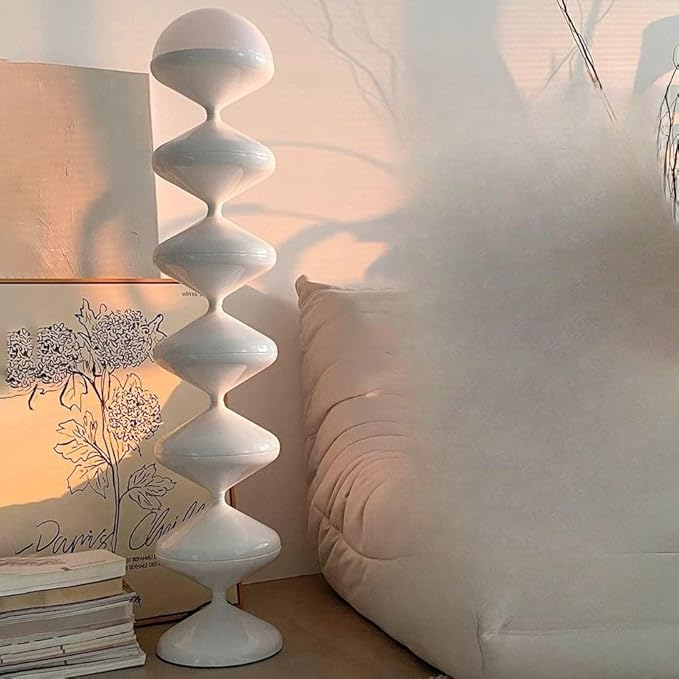 CraftThink Modern Floor Lamp, 47-Inch Height Corner Lamp with Acrylic Bowl Shade, Tall Lamp Standing Lamp with Foot Switch for Bedroom Reading Living Room, Bulb Included (White, 3 Color Light)