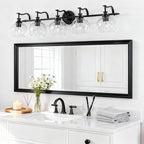 ANDY STAR Black Vanity Light, 5-Light Bathroom Light Fixture, 35" Large Bathroom Lighting Over Mirror, Industrial Wall Sconce, Perfect for Big Bathrooms, Double Vanities, Long-Length Elegant Design