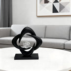 AWNR Gold Abstract Sculpture House Decor Aesthetic - Home Décor Accents for Nightstand, Shelves, Dining Room, Entryway Table, Office, Desk Accessories (Black C)