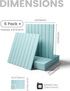 Large Felt Bulletin Board 36"x24" Cork Board Alternative - 6 Pack with 40 Safe Removable Adhesive Tabs, Cork Boards for Walls Cork Board for Home Office Classroom Pin Board-Teal Blue
