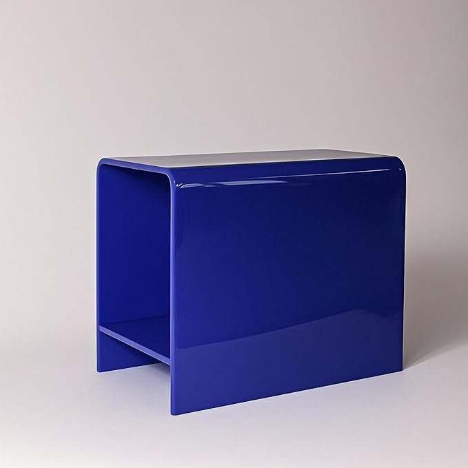 21" Acrylic Shower Stool with Storage Shelf - Waterproof Bath Bench for Spa & Shower, Heavy-Duty Seating (Holds 400lbs) - Ideal for Shaving Legs & Organizing Items (Blue)