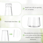 Glasseam Clear Flower Vases for Centerpieces: Modern Glass Vase Set of 12 for Wedding Party Centerpiece Home Table Decor 5.5In Small Bud Vases for Flowers Rose Tulip Stems
