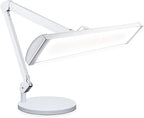 Neatfi Ultra Desk Lamp – 3,500 Lumens, 45W LED, 26-Inch Wide Shade, 5 Brightness Levels, Shadow-Free, Non-Flickering Light, Lamp for Reading, Crafting, Painting, Sewing (Non-CCT with Base, White)
