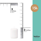 Bolsius White Pillar Candles – 2x3 Inches – 20 Pack Unscented – Premium European Quality – Dripless, Smokeless, and Clean Burning Household Candles – Perfect for Wedding, Party, Dinner, And Home Décor