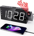Projection Alarm Clock on Ceiling,Digital Clock for Bedroom with Battery Backup,7”Large Display,USB Charger,Dimmer,180° Rotatable Projector,12/24H,Snooze,DST,Loud Alarm Clock for Kids,Adults,Elders