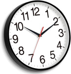 18 Inch Wall Clock, Modern Battery Operated Wall Clocks, Silent Non Ticking Large Analog Clock for Living Room, Office, Home, Bedroom, Kitchen, Bathroom(Black)