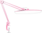 Neatfi XL Nail Desk Lamp with Clamp, 2200 Lumens, 20-Inch Wide Head, Dimmable 4 Levels, 6500K, LED Task Light for Manicure Table, Crafts, Workbench, Office (Non-CCT, Pink)
