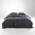 Olive + Crate Tencel Eucalyptus Cooling Duvet Cover Set - Hypoallergenic, Lyocell Tencel Duvet Cover - Soft, Temperature Regulating with Hidden Button Closure & Corner Ties - King Size [Charcoal]