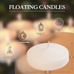 3 inch Floating Candles 30 Packs Ivory Floating Candle for Centerpieces 8-9 Hours Ivory White Floating Candles 3” Water Candles for Cylinder Vases, Pool, Wedding