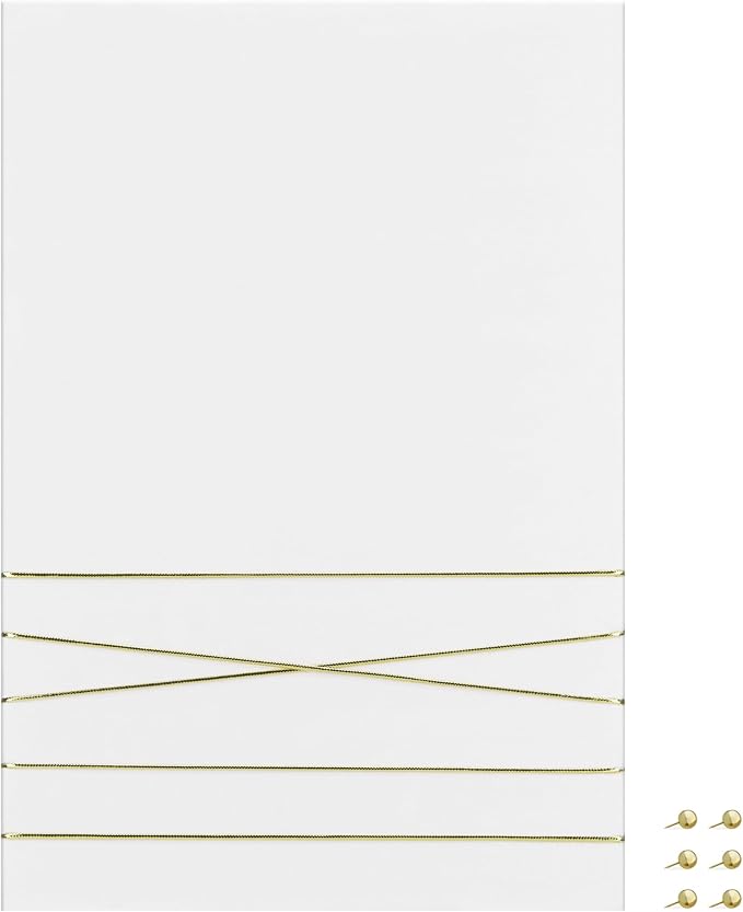 Navaris Fabric Memo Bulletin Board - 12" x 17" Velvet Memory Board for Wall to Display Photo Collages, Pictures, Notes - Includes 6 Push Pins - White
