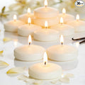 36 Packs 3 Inch Vanilla Scented Floating Candles, 8-10 Hours Burn Time Warm Vanilla Sugar Highly Scented Floating Candles for Home, Pool, Bathtub, Relaxation, Centerpiece, Party