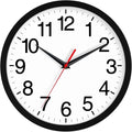14 Inch Wall Clock Modern Battery Operated Silent Non Ticking Large Analog Clock for Living Room Office Home Bedroom Kitchen Bathroom(Black)