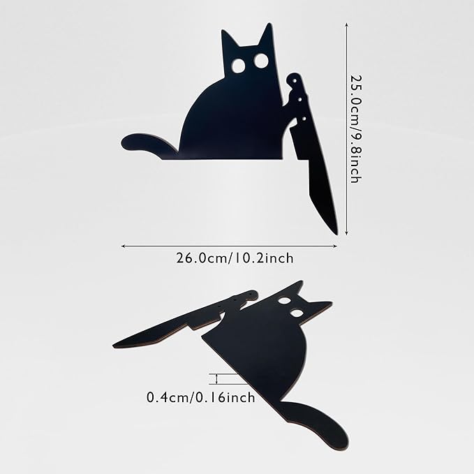 AWISBI Black Cat Door Topper, Wooden, Modern Style, Wall Pediment, Cat Lover Gifts, Black