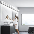 Ralbay 66inch Chrome Bathroom Vanity Lights Stainless Steel Acrylic LED Modern Chrome Bathroom Wall Lighting Fixtures