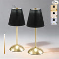 2-Pack Rechargeable Cordless Table Lamps, 3CCT & Stepless Dimming, LED Wireless Lamp with Touch Control for Bedside Nightstand, Dining Table, Outdoor Patio Use, 4.5" W x 11.5" H (Black)