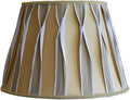 10x16x11 Beige/White Pinched Pleat Shantung Lampshade with Brass Spider fitter - Perfect for table and Floor lamps - Large, Beige/White