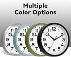Wall Clock Silent Non-Ticking Modern Clock Battery Operated 8 Inch Small Classic Analog Decorative for Kitchen, Living Room, Office, Bedroom, Bathroom (Black)