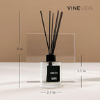 VINEVIDA Reed Diffuser for Home & Bathroom | Long-Lasting Scent Sticks Set | Oil Stick Diffuser | Bathroom Scent - Room Fragrance No. 3400 - Inspired by: Baccarat