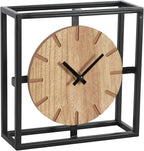 Vintage Black Table Clock on Stand, Decorative Desk and Shelf Clock, Rustic Mantel Clock Farmhouse Clock Non-Ticking